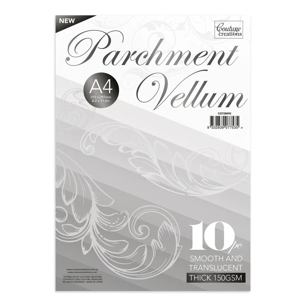 Couture Creations - Parchment Vellum A4 150gsm 10pcs - Crafty Divas