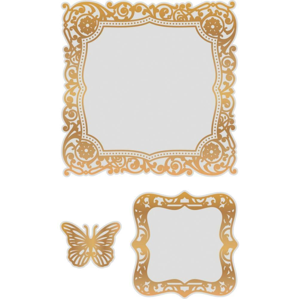 Couture Creations - Sentiment Cut Foil and Emboss Die - Nesting Butterfly Frames - Crafty Divas