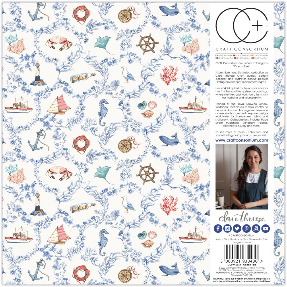 Craft Consortium Double-Sided Paper Pad 12X12 - Ocean Tale - Crafty Divas