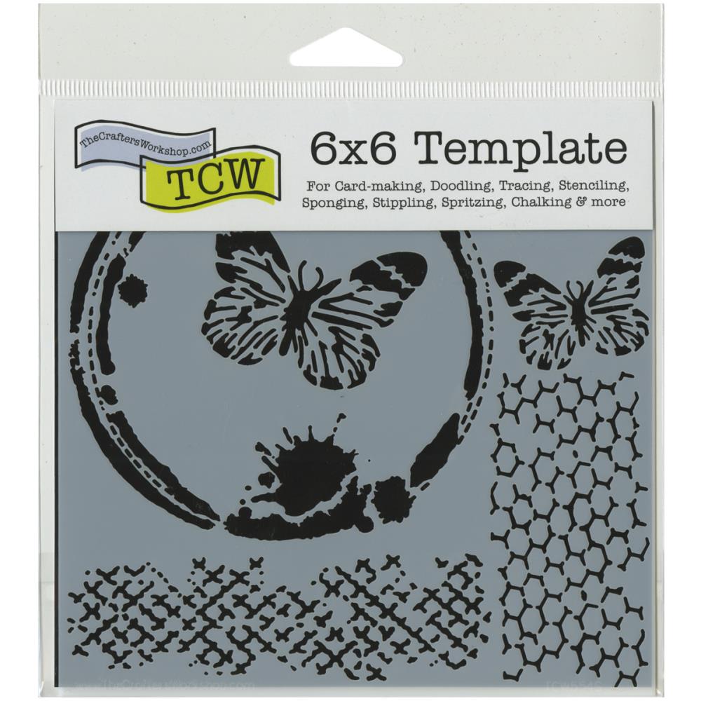 Crafter's Workshop Template 6X6 - Butterfly Collage - Crafty Divas