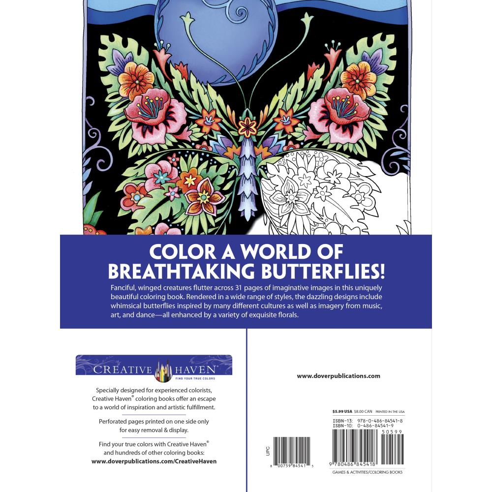 Creative Haven Colouring Book - Butterflies Flights - Crafty Divas