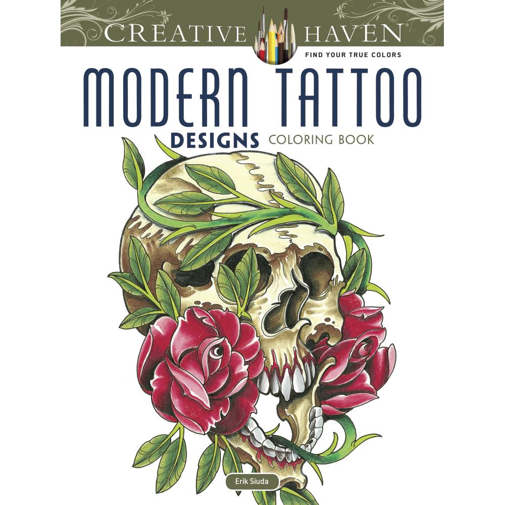 Creative Haven Colouring Book - Modern Tattoo Designs - Crafty Divas