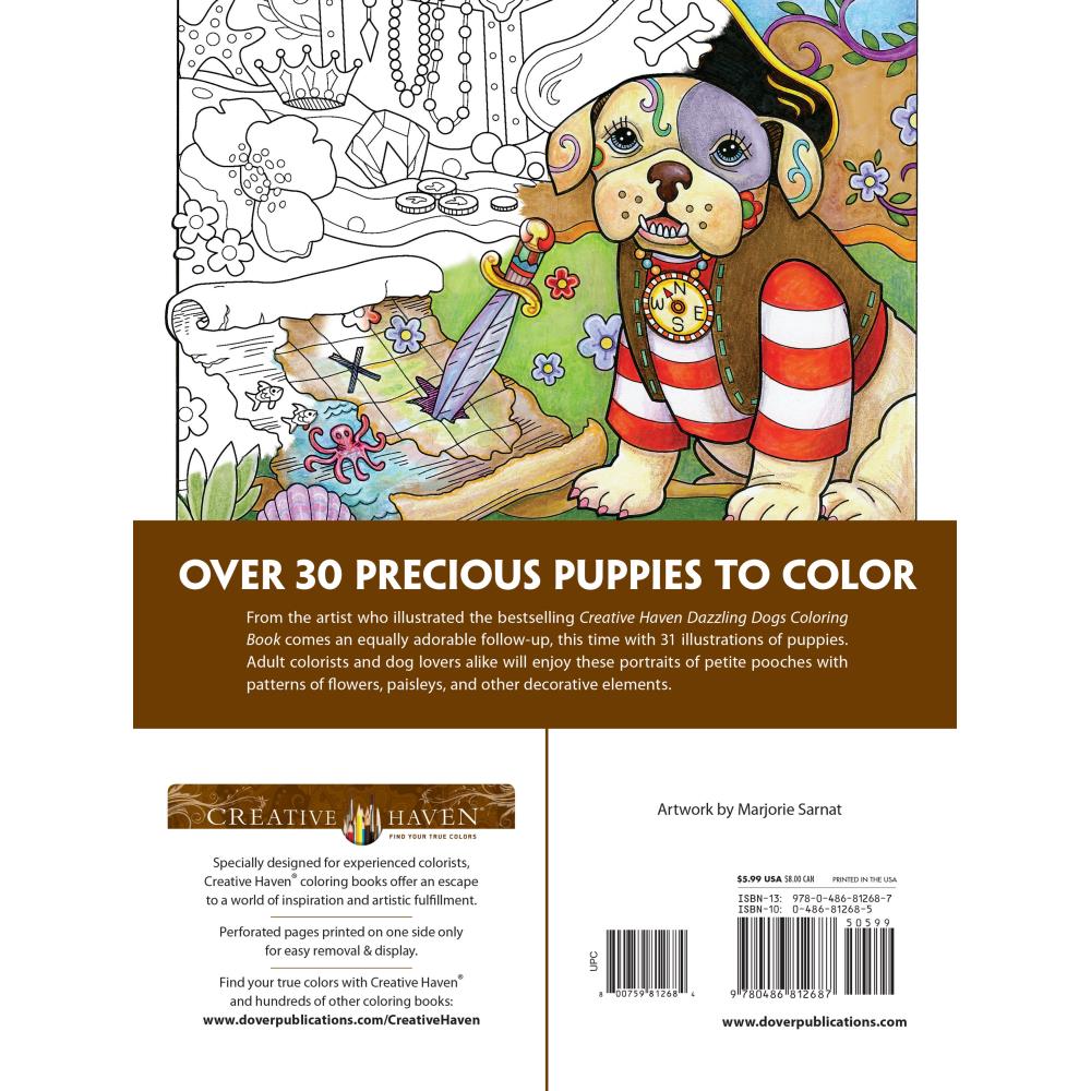 Creative Haven Colouring Book - Playful Puppies - Crafty Divas
