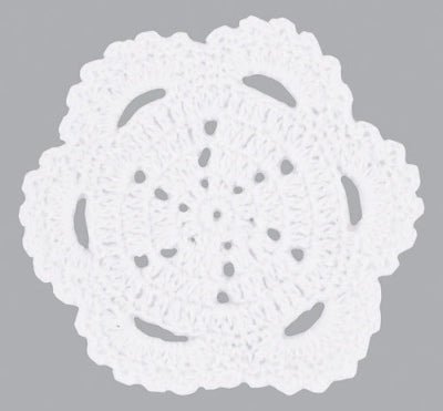 Crochet Doilie- White Scallop 2pcs - Crafty Divas