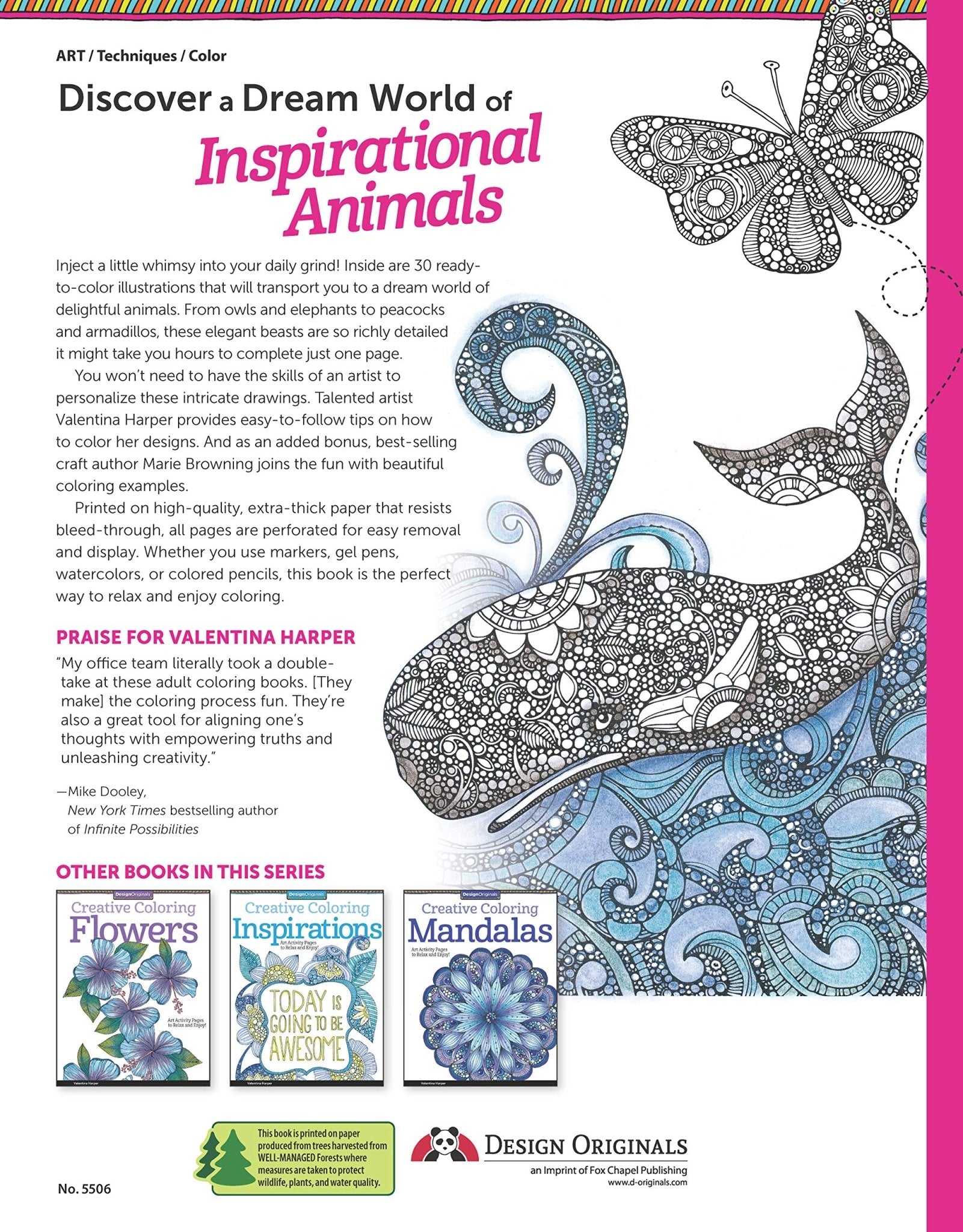 Design Originals Colouring Book - Creative Coloring Animals - Crafty Divas