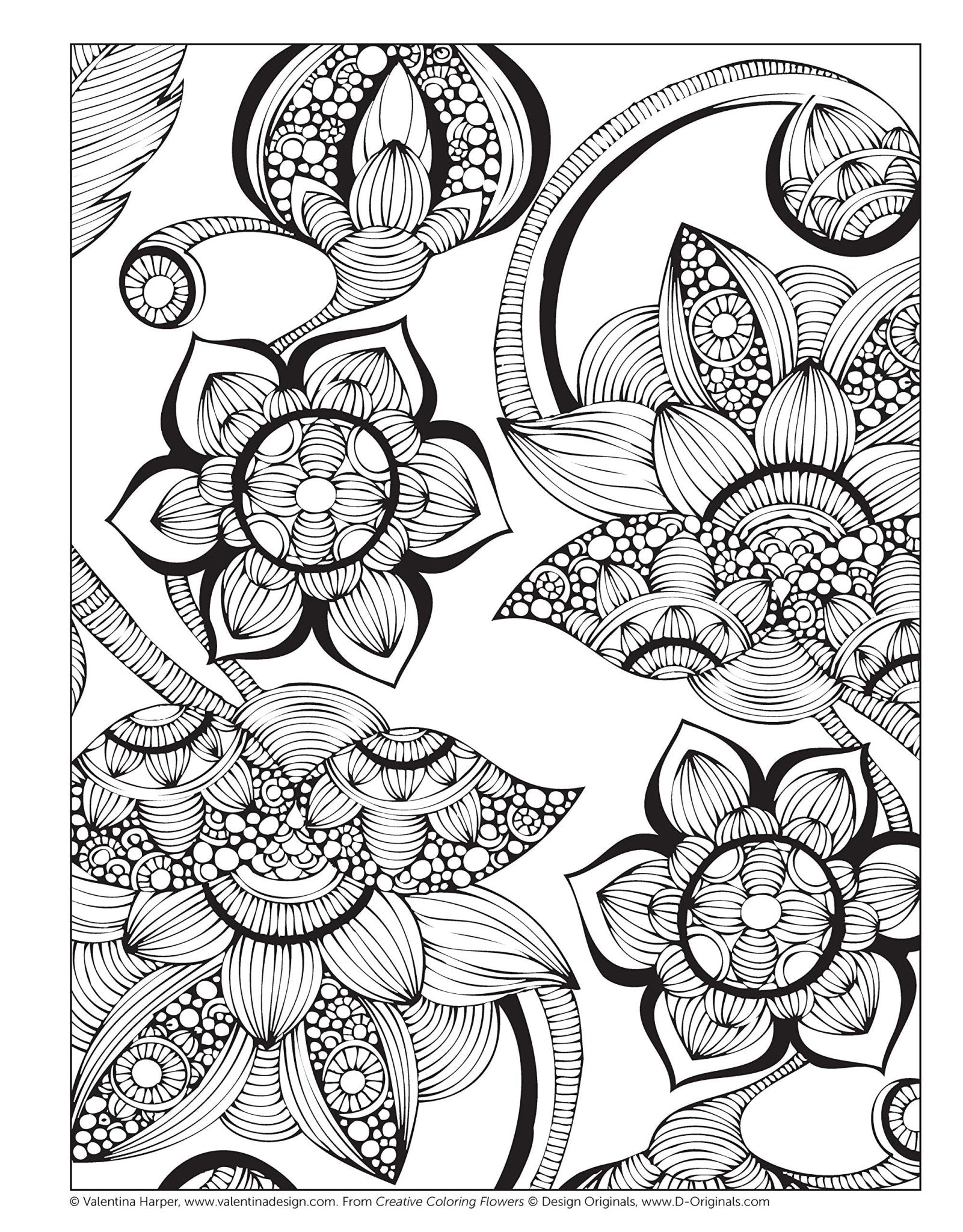 Design Originals Colouring Book - Creative Coloring Flowers - Crafty Divas