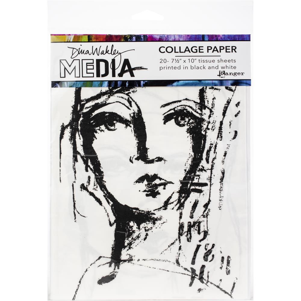 Dina Wakley Media Collage Tissue Paper - Faces - Crafty Divas