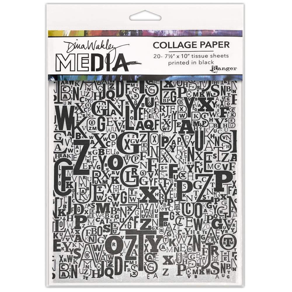 Dina Wakley Media Collage Tissue Paper - Jumbled Letters - Crafty Divas