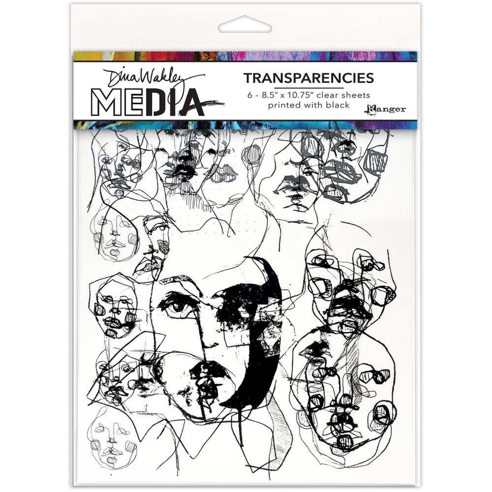 Dina Wakley Media Transparencies - Abstract Portraits Set 1 - Crafty Divas