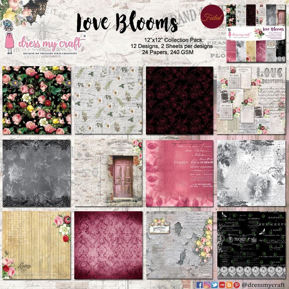 Dress My Craft Collection Pack 12x12 - Love Blooms - Crafty Divas