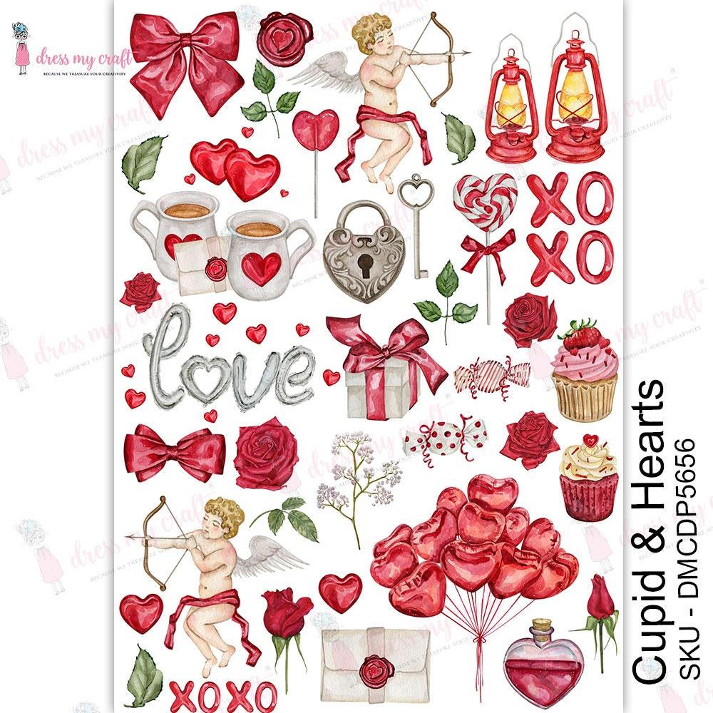 Dress My Craft Transfer Me Sheet A4 - Cupid & Hearts - Crafty Divas