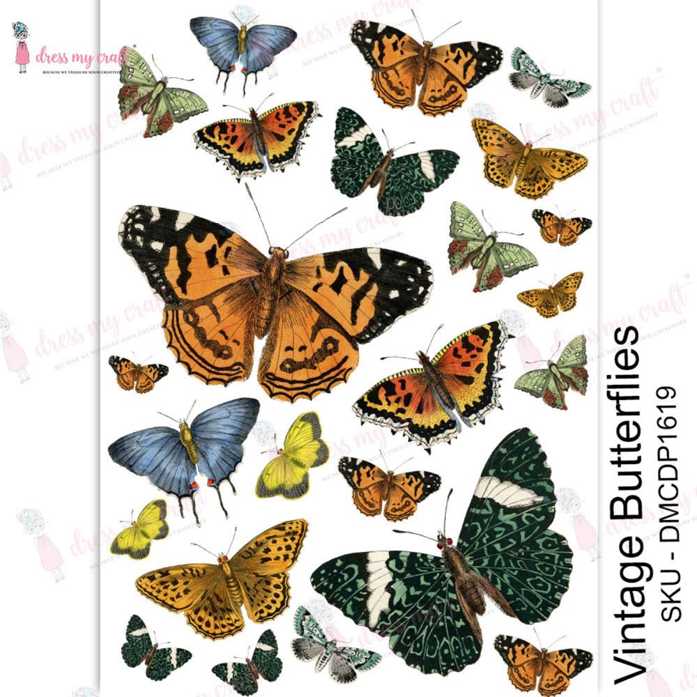 Dress My Craft Transfer Me Sheet A4 - Vintage Butterflies - Crafty Divas