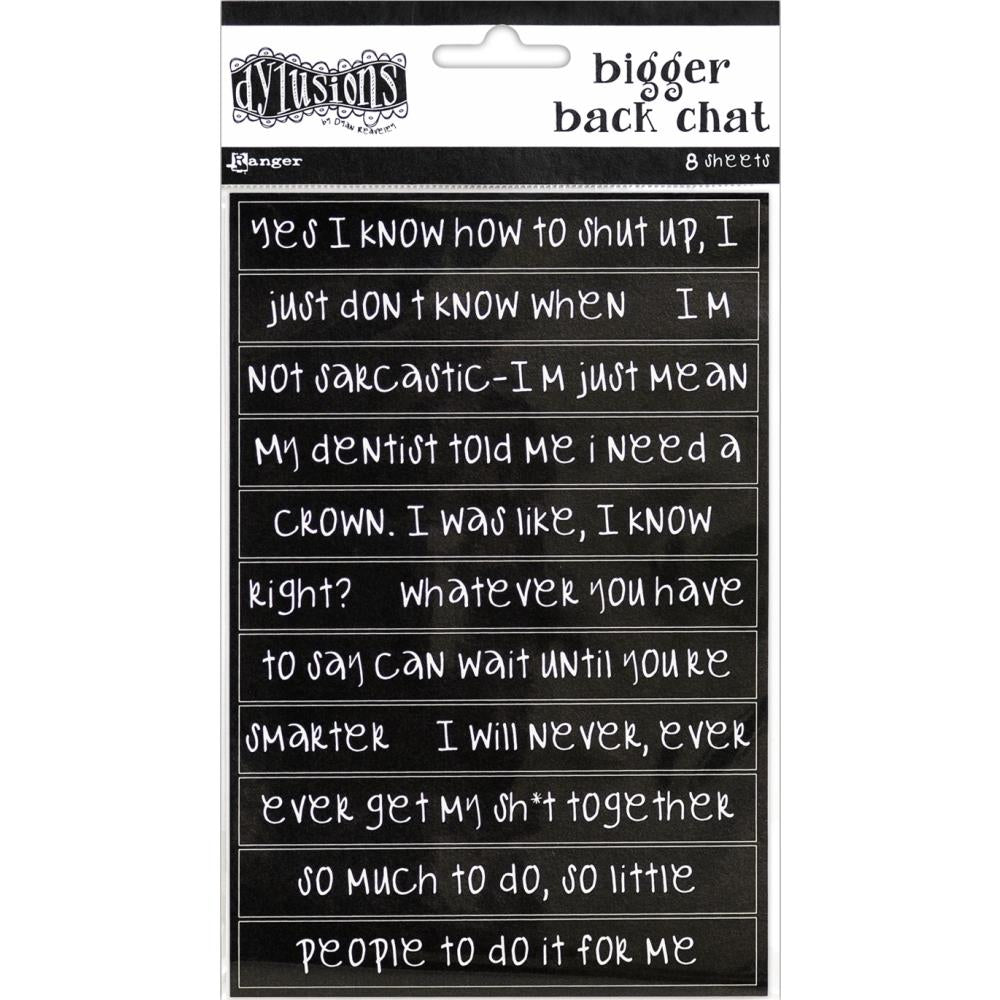 Dyan Reaveley's Dylusions Bigger Back Chat Stickers - Black - Crafty Divas