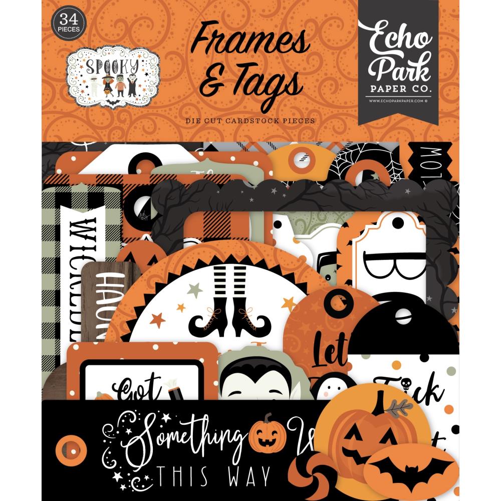 Echo Park Cardstock Ephemera - Frames & Tags Spooky - Crafty Divas