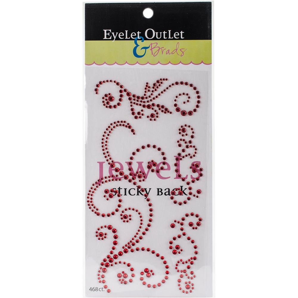 Eyelet Outlet Adhesive Jewel Swirls - Red - Crafty Divas