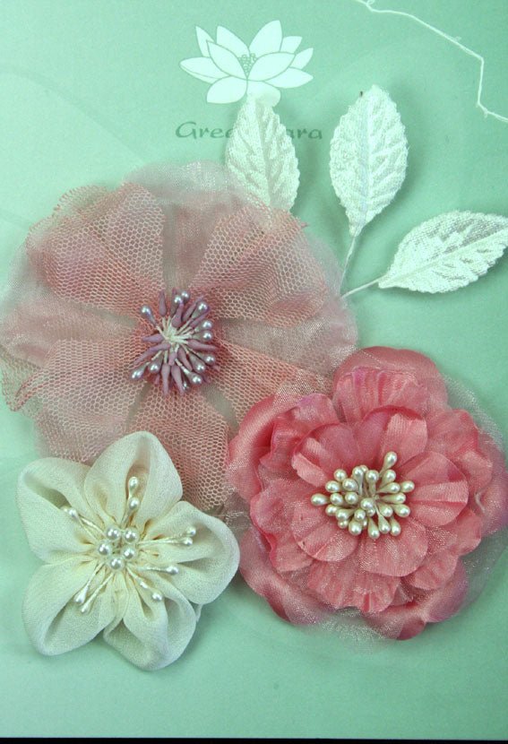 Fabric Flowers-  Pink Fairy pack