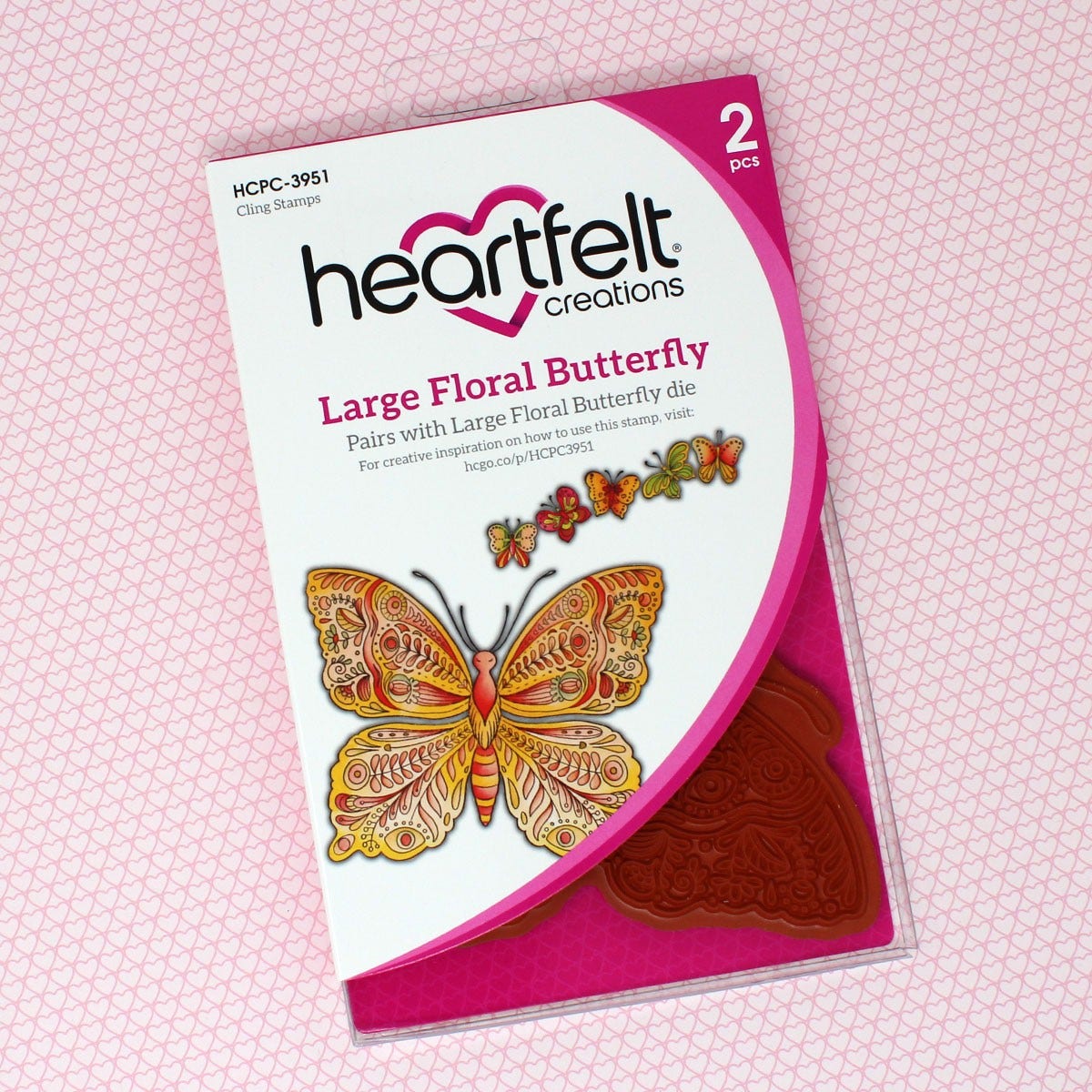 Heartfelt Creations - Large Floral Butterfly Cling Stamp Set