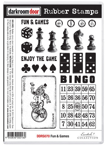 'Fun & Games' Rubber stamp