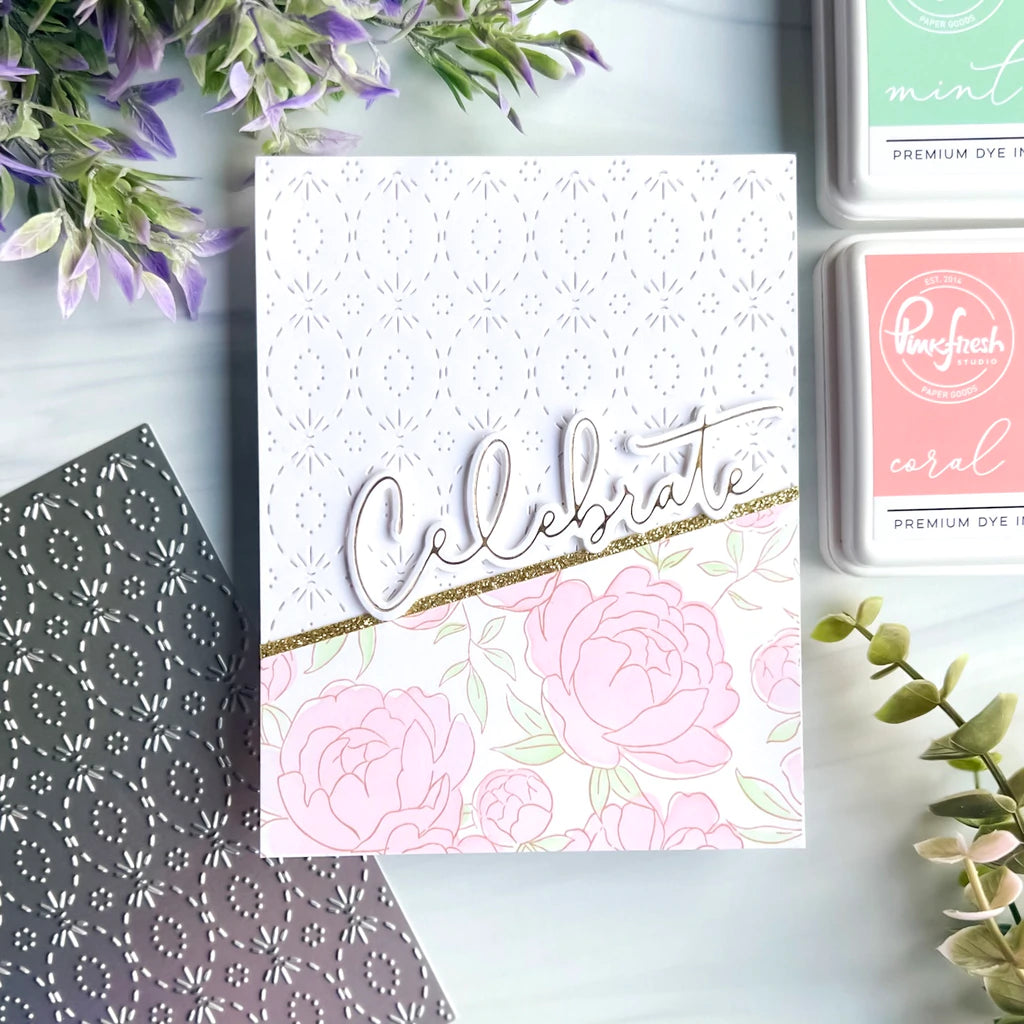Pinkfresh Studio Clear Stamp Set - Peony Print