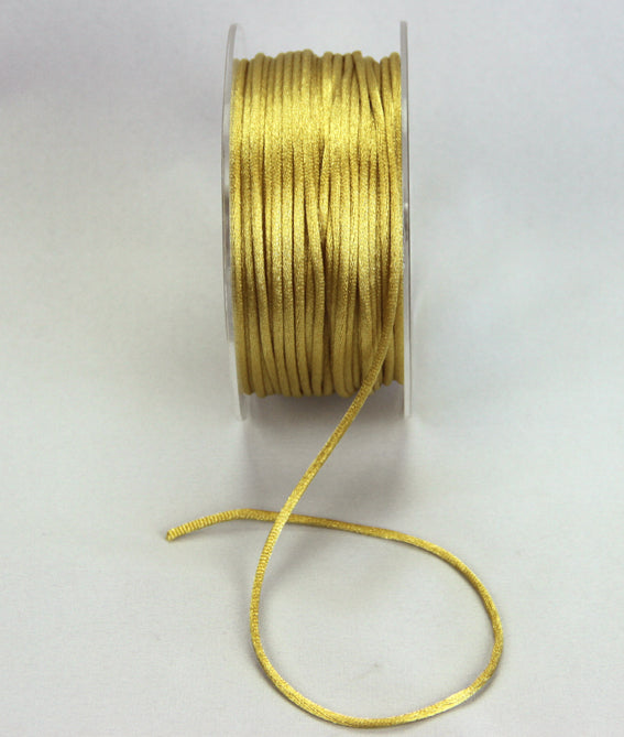 Satin String Ribbon- Rat tail- Gold- 5m